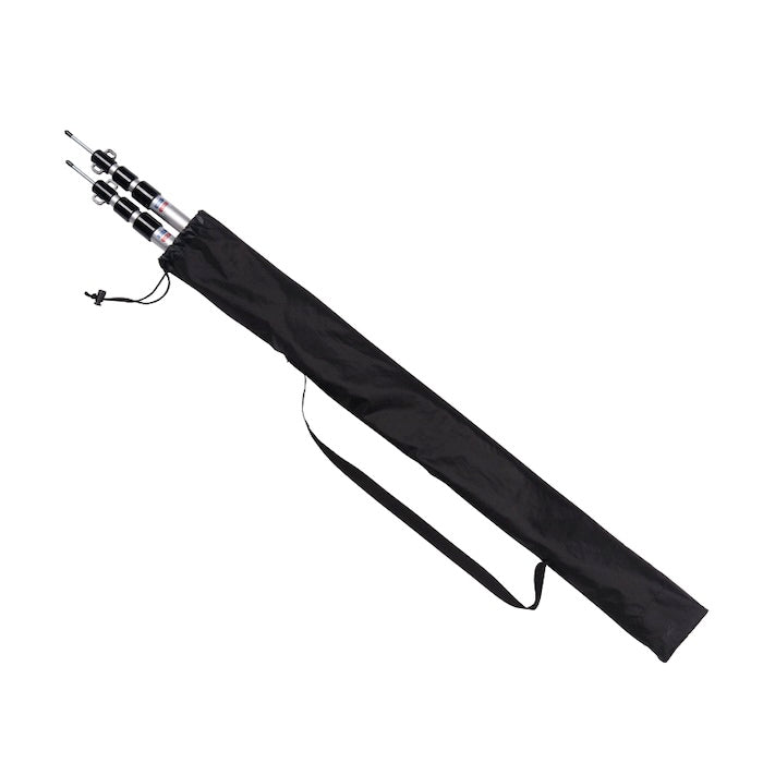 2er Set Aluminium-Teleskopstangen von Tambu Outdoor in schwarzer Tragetasche mit Schulterriemen