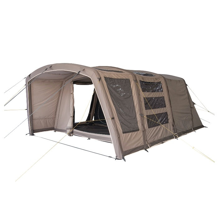 BISALA 5 Familien Tunnelzelt AIR von Tambu Outdoor, beige, für 5 Personen, mit großen Fenstern und mehreren Eingängen