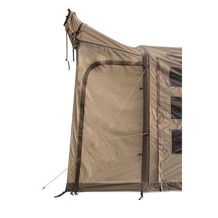 BISALA VAN Busvorzelt AIR von Tambu Outdoor, beige, rechte Seitenwand mit Reißverschluss und Abspannleinen