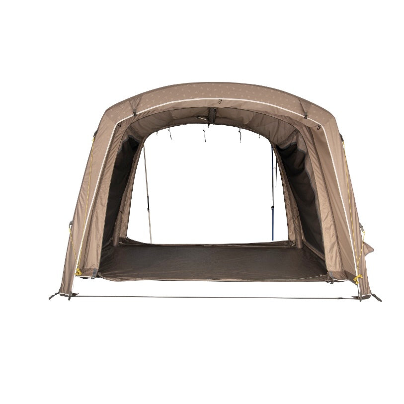 BISALA VAN Busvorzelt AIR von Tambu Outdoor, beiges aufblasbares Vorzelt mit großem Eingang und Bodenplane
