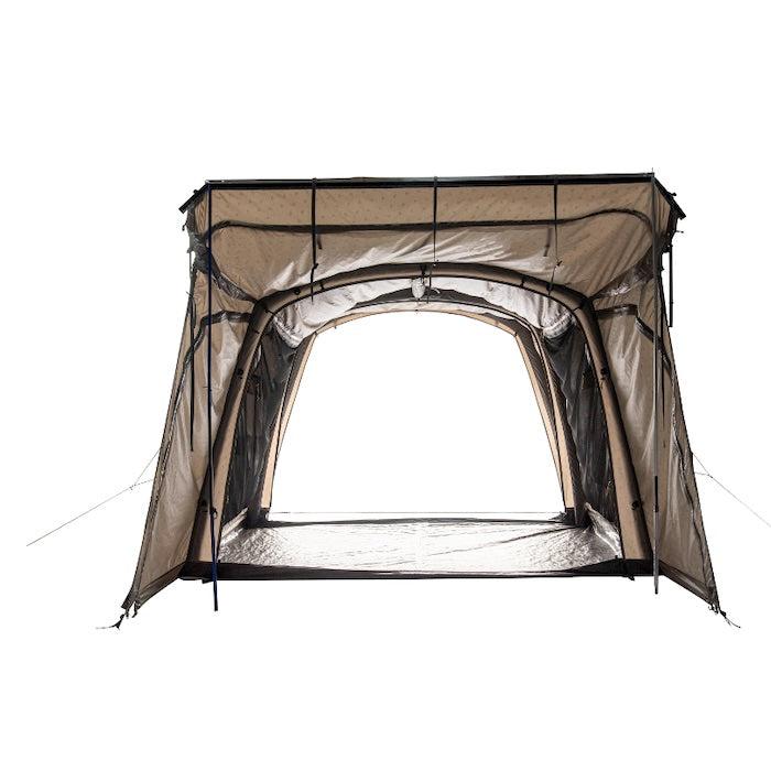 BISALA VAN Busvorzelt AIR von Tambu Outdoor, beige, aufstellbares Vorzelt mit großen Netzfenstern und Bodenplane, freistehend