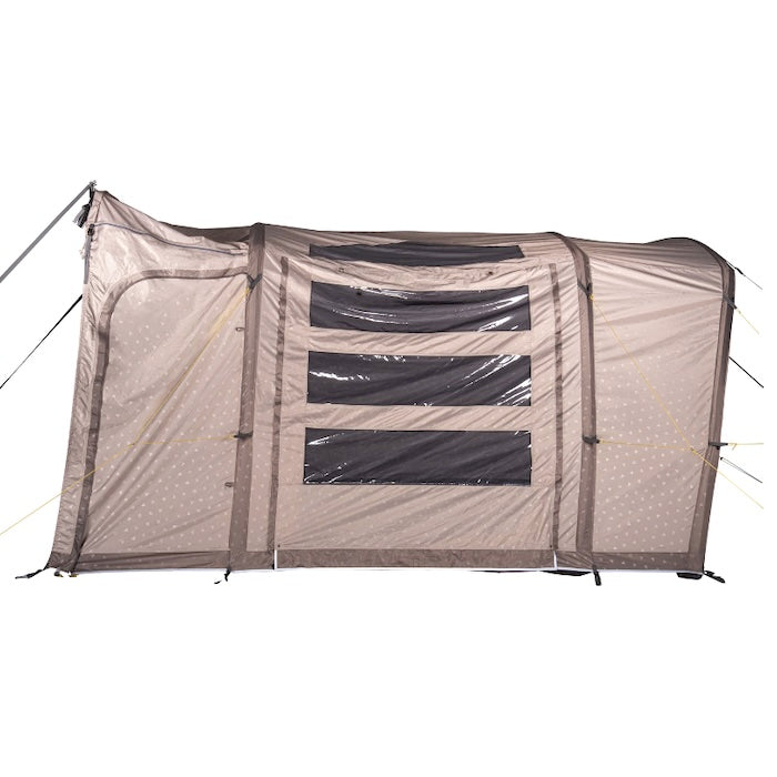 BISALA VAN Busvorzelt AIR von Tambu Outdoor, beige, mit drei rechteckigen Fenstern und seitlichem Eingang