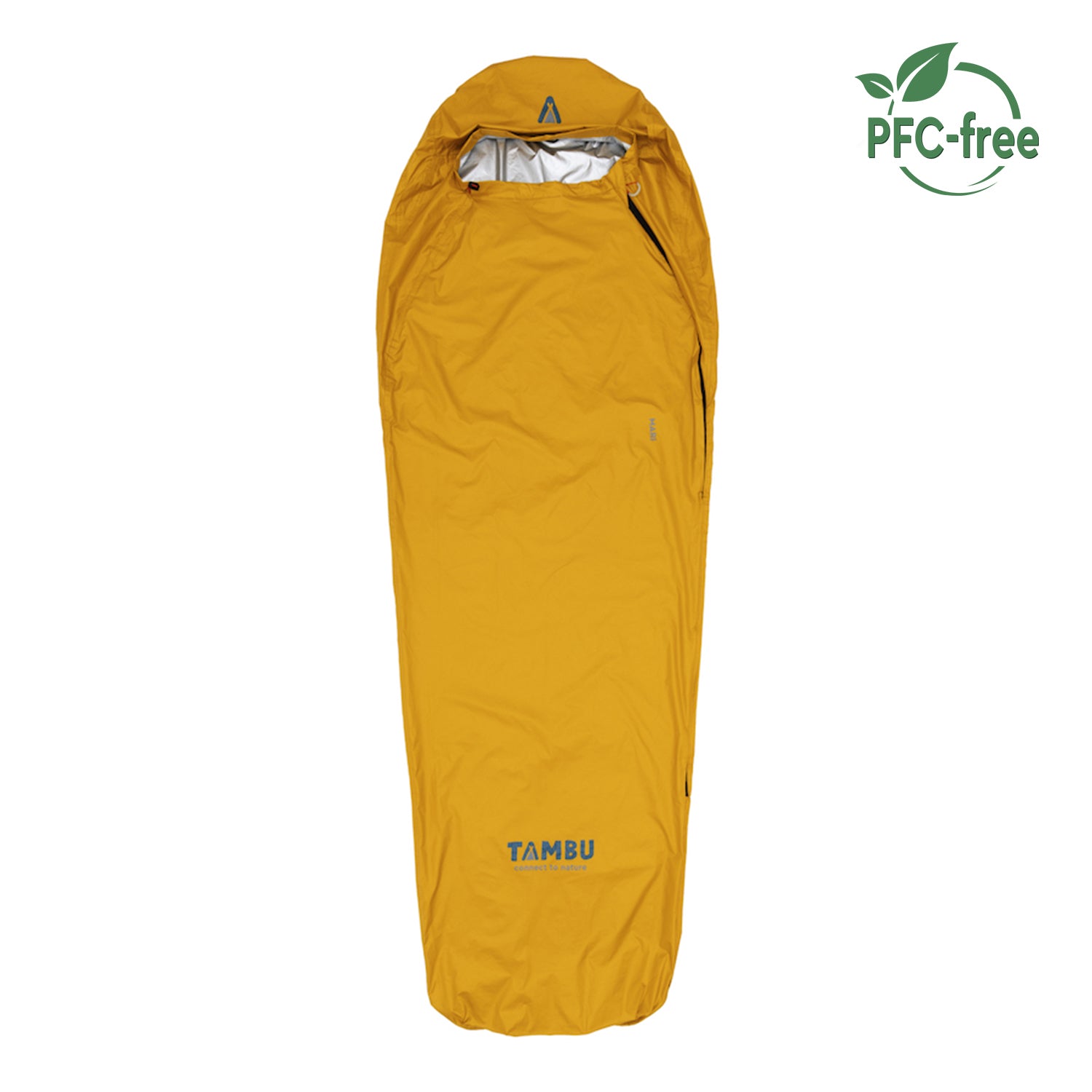 Gelber Biwacksack MARI 350 von Tambu Outdoor mit Kapuze und Reißverschluss, PFC-frei gekennzeichnet