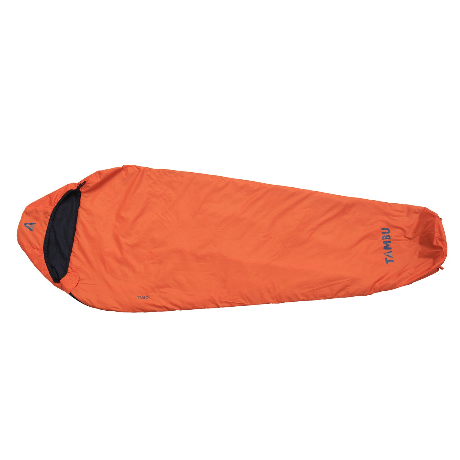 Oranger Mumienschlafsack OFRA 800 von Tambu Outdoor mit Kapuze und Reißverschluss