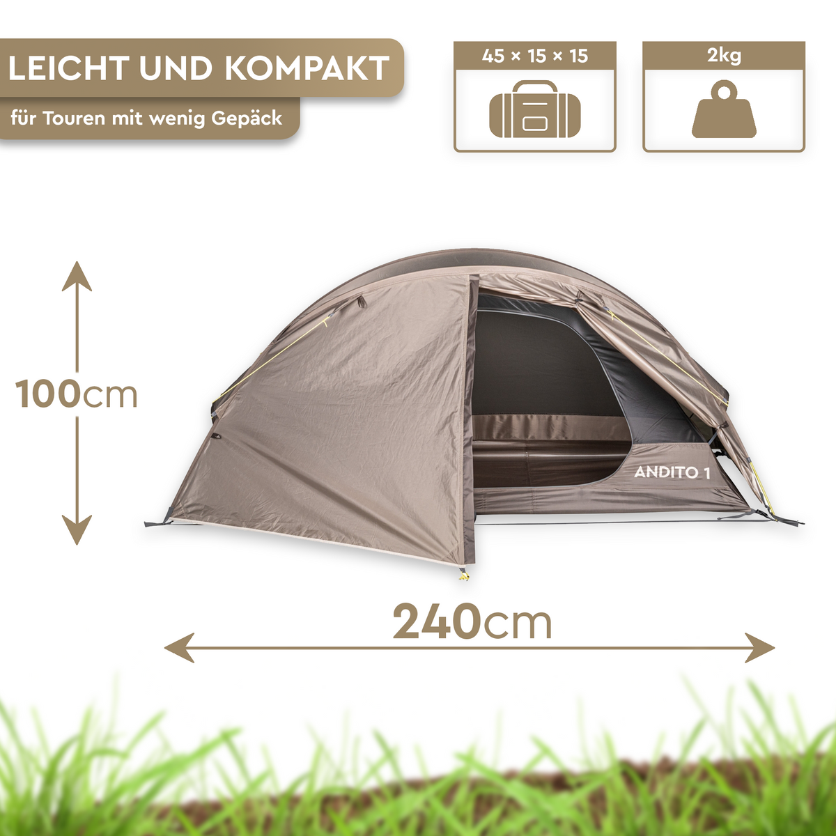 ANDITO 1 | 1 Personen Leichtgewichts-Trekkingzelt