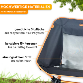 BATASA | Lightweight camping chair with two seat heights