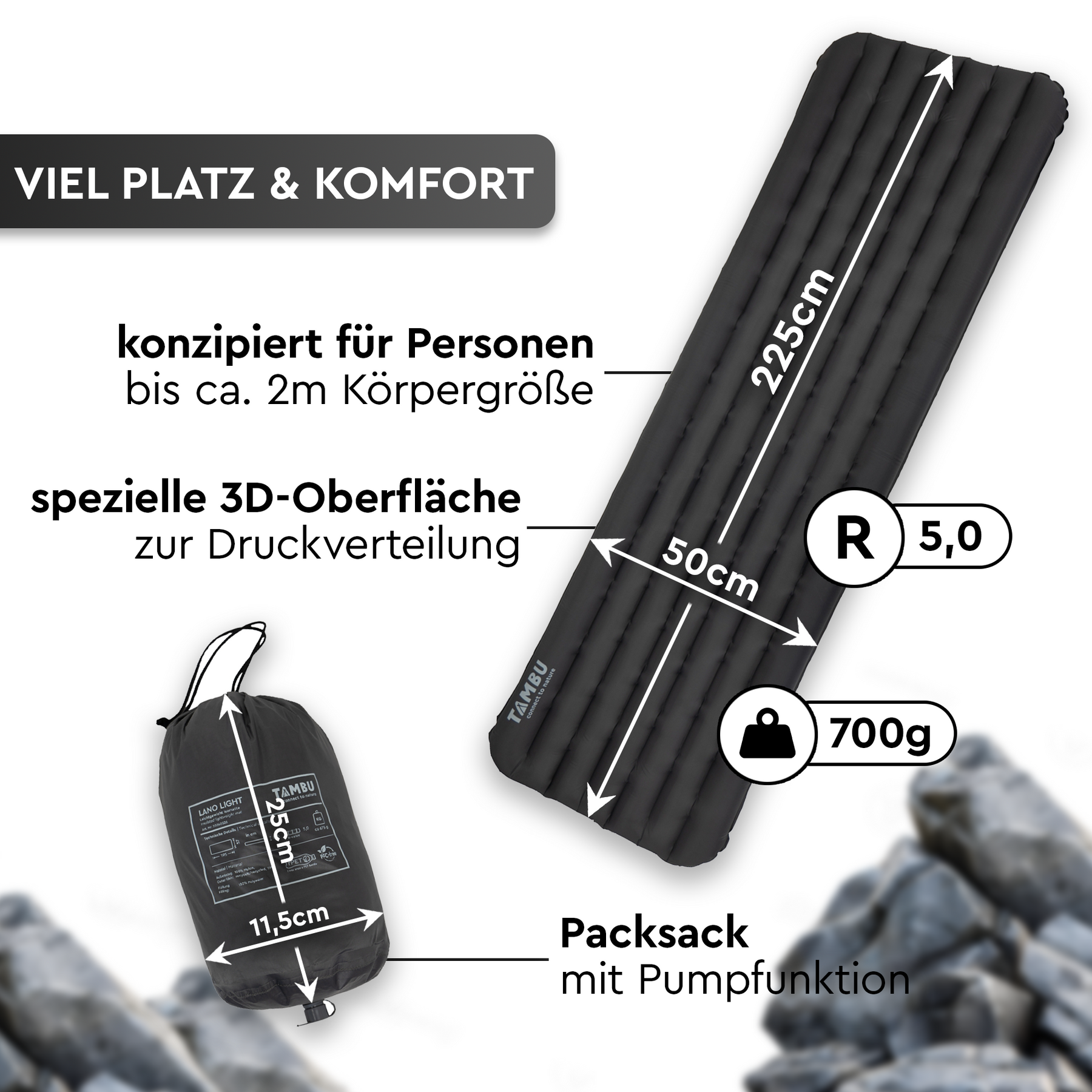 LANO LIGHT | Leichtgewichts Iso-Matte