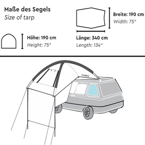 BASANT | Multifunktionales Auto-Vorzelt