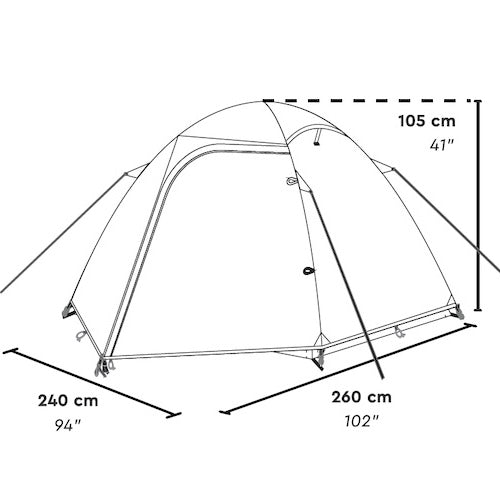 BINODANA | 2 person trekking dome tent