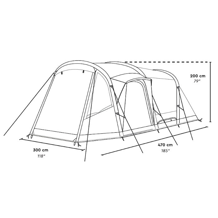 HUSIR | 4 person family tunnel tent Air