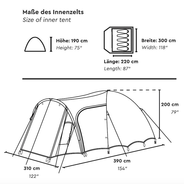 kuppelzelt 5x5 mit seitenteil SETU 5